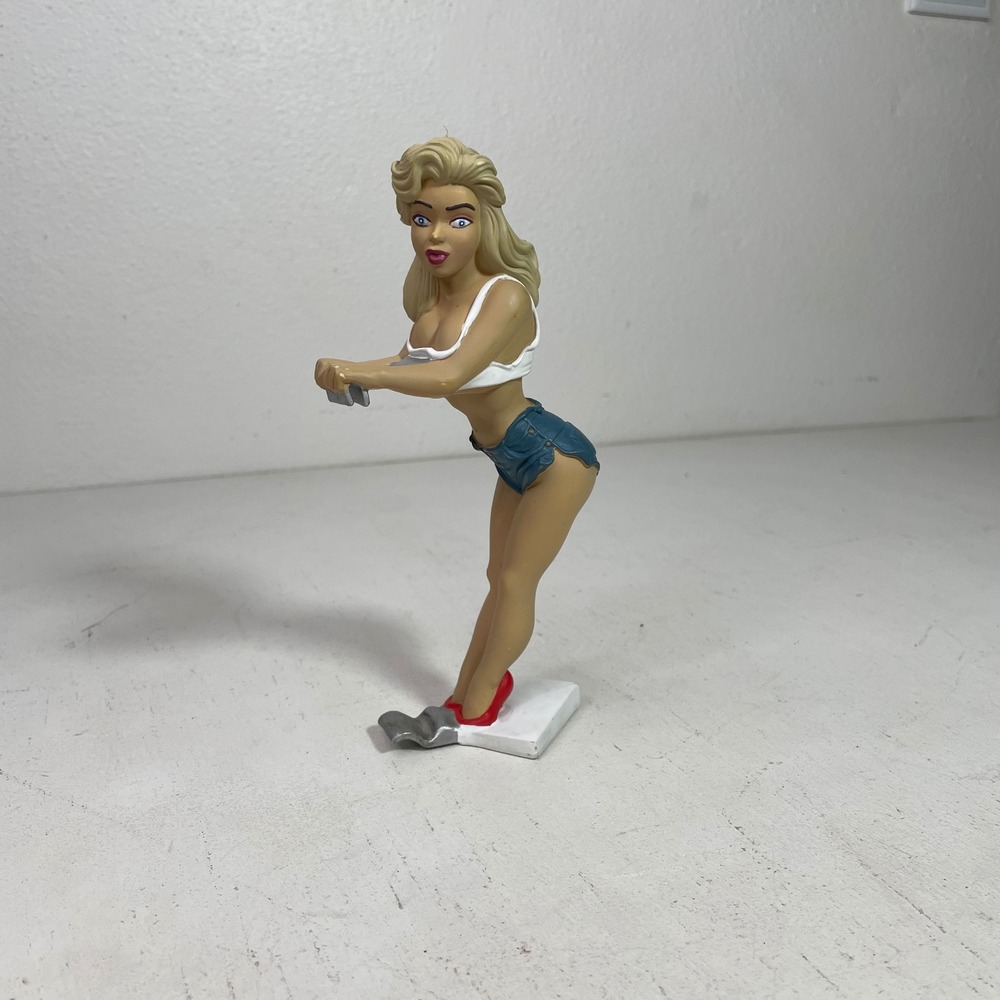 Vintage Pin-Up Girl Beer Can Holder Handle Novelty Barware Figurine